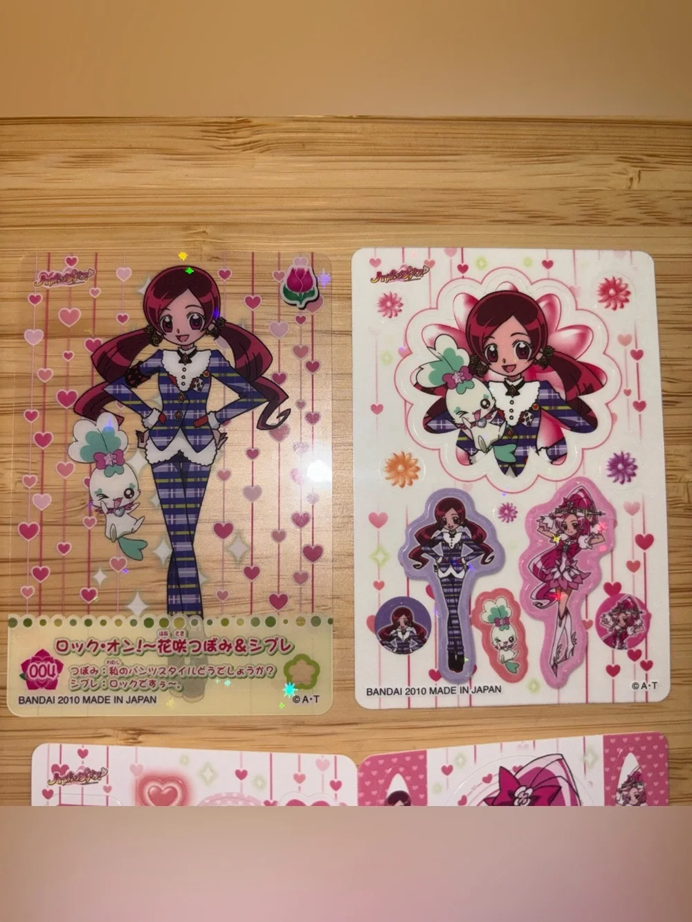 Rare 2010 heartcatch precure glitter card, glitter and non glitter sticker sheet